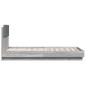 vidaXL Estructura de cama cabecero luces LED gris Sonoma 75x190 cm vidaXL Estructura de cama cabecero luces LED gris Sonoma 75x190 cm