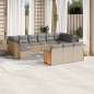 vidaXL Set de sofás de jardín y cojines 13 pzas ratán sintético beige