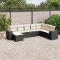 vidaXL Set de sofás de jardín 8 piezas y cojines ratán sintético negro vidaXL Set de sofás de jardín 8 piezas y cojines ratán sintético negro