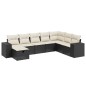vidaXL Set de sofás de jardín 8 piezas y cojines ratán sintético negro vidaXL Set de sofás de jardín 8 piezas y cojines ratán sintético negro