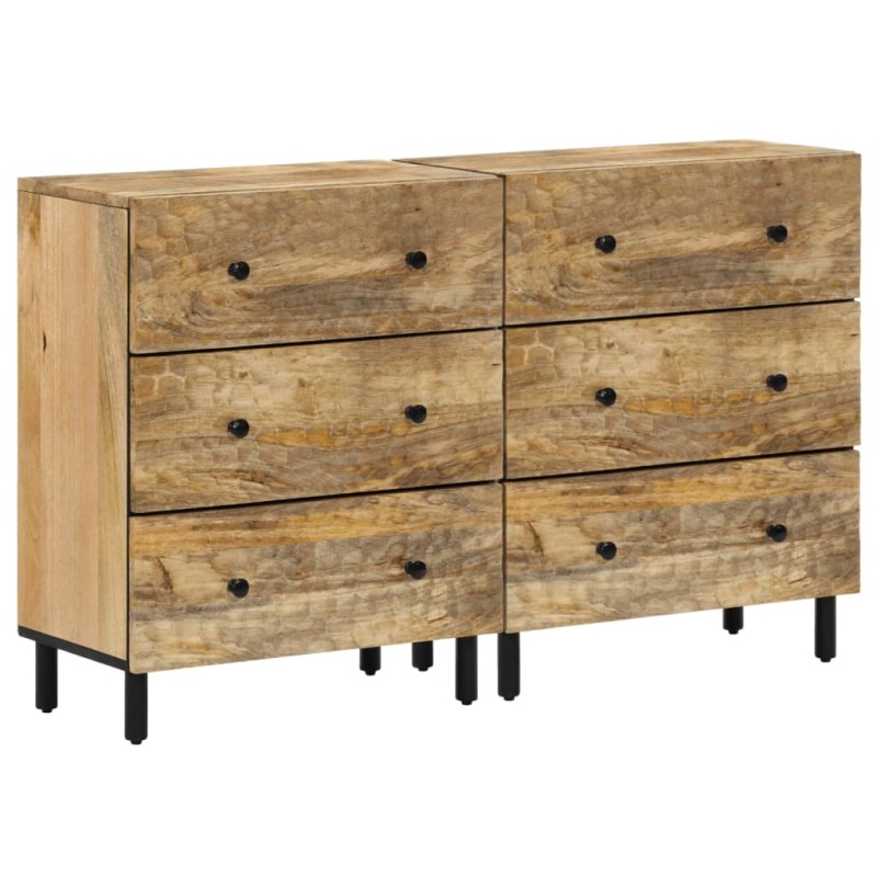 vidaXL Aparador 2 piezas madera maciza de mango 60x33x75 cm vidaXL Aparador 2 piezas madera maciza de mango 60x33x75 cm