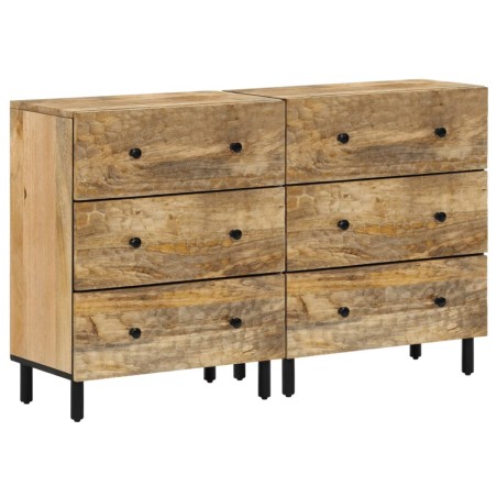 vidaXL Aparador 2 piezas madera maciza de mango 60x33x75 cm
