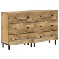 vidaXL Aparador 2 piezas madera maciza de mango 60x33x75 cm vidaXL Aparador 2 piezas madera maciza de mango 60x33x75 cm
