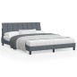vidaXL Estructura cama con cabecero terciopelo gris oscuro 160x200 cm vidaXL Estructura cama con cabecero terciopelo gris oscuro 160x200 cm