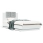 vidaXL Estructura cama con cabecero madera ingeniería blanca 75x190 cm vidaXL Estructura cama con cabecero madera ingeniería blanca 75x190 cm