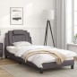 vidaXL Estructura de cama con cabecero cuero sintético gris 80x200 cm vidaXL Estructura de cama con cabecero cuero sintético gris 80x200 cm
