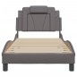 vidaXL Estructura de cama con cabecero cuero sintético gris 80x200 cm vidaXL Estructura de cama con cabecero cuero sintético gris 80x200 cm