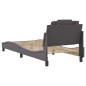 vidaXL Estructura de cama con cabecero cuero sintético gris 80x200 cm vidaXL Estructura de cama con cabecero cuero sintético gris 80x200 cm