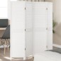 vidaXL Biombo separador de 4 paneles madera maciza Paulownia blanco vidaXL Biombo separador de 4 paneles madera maciza Paulownia blanco