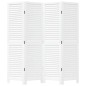 vidaXL Biombo separador de 4 paneles madera maciza Paulownia blanco vidaXL Biombo separador de 4 paneles madera maciza Paulownia blanco