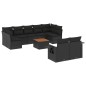 vidaXL Set de sofás de jardín 10 pzas cojines ratán sintético negro vidaXL Set de sofás de jardín 10 pzas cojines ratán sintético negro