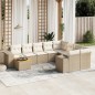 vidaXL Juego de sofás jardín con cojines beige 10 pzas ratán sintético vidaXL Juego de sofás jardín con cojines beige 10 pzas ratán sintético