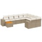 vidaXL Juego de sofás jardín con cojines beige 10 pzas ratán sintético vidaXL Juego de sofás jardín con cojines beige 10 pzas ratán sintético