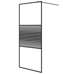 vidaXL Mampara de ducha vidrio ESG transparente negro 90x195 cm