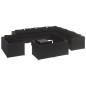 vidaXL Set de muebles de jardín 12 pzas cojines ratán sintético negro vidaXL Set de muebles de jardín 12 pzas cojines ratán sintético negro
