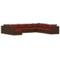 vidaXL Set muebles de jardín 10 pzas y cojines ratán sintético marrón vidaXL Set muebles de jardín 10 pzas y cojines ratán sintético marrón