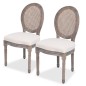 vidaXL Sillas de comedor 2 unidades tela color crema vidaXL Sillas de comedor 2 unidades tela color crema