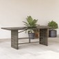 vidaXL Mesa de jardín superficie de vidrio ratán PE gris 190x80x74 cm vidaXL Mesa de jardín superficie de vidrio ratán PE gris 190x80x74 cm