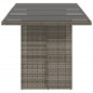 vidaXL Mesa de jardín superficie de vidrio ratán PE gris 190x80x74 cm vidaXL Mesa de jardín superficie de vidrio ratán PE gris 190x80x74 cm