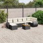 vidaXL Set de sofás de jardín 8 piezas y cojines ratán sintético negro vidaXL Set de sofás de jardín 8 piezas y cojines ratán sintético negro
