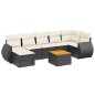 vidaXL Set de sofás de jardín 8 piezas y cojines ratán sintético negro vidaXL Set de sofás de jardín 8 piezas y cojines ratán sintético negro