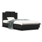 vidaXL Estructura de cama con cabecero y luces LED negro 75x190 cm vidaXL Estructura de cama con cabecero y luces LED negro 75x190 cm