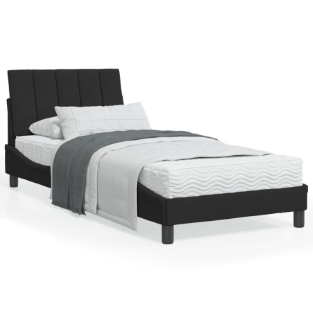 vidaXL Estructura de cama con luz LED terciopelo negro 90x190 cm