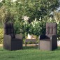 vidaXL Sillones de jardín reclinables con cojines 2 uds ratán PE negro vidaXL Sillones de jardín reclinables con cojines 2 uds ratán PE negro