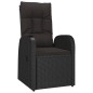vidaXL Sillones de jardín reclinables con cojines 2 uds ratán PE negro vidaXL Sillones de jardín reclinables con cojines 2 uds ratán PE negro