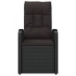 vidaXL Sillones de jardín reclinables con cojines 2 uds ratán PE negro vidaXL Sillones de jardín reclinables con cojines 2 uds ratán PE negro