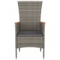 vidaXL Sillones de jardín reclinables con cojines 2 uds ratán PE gris vidaXL Sillones de jardín reclinables con cojines 2 uds ratán PE gris