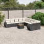 vidaXL Set de sofás de jardín 11 pzas y cojines ratán sintético negro vidaXL Set de sofás de jardín 11 pzas y cojines ratán sintético negro