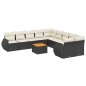 vidaXL Set de sofás de jardín 11 pzas y cojines ratán sintético negro vidaXL Set de sofás de jardín 11 pzas y cojines ratán sintético negro