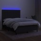 vidaXL Cama box spring colchón y luces LED tela negro 140x200 cm vidaXL Cama box spring colchón y luces LED tela negro 140x200 cm