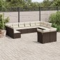 vidaXL Set de sofás de jardín y cojines 12 pzas ratán sintético marrón vidaXL Set de sofás de jardín y cojines 12 pzas ratán sintético marrón
