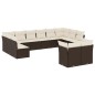 vidaXL Set de sofás de jardín y cojines 12 pzas ratán sintético marrón vidaXL Set de sofás de jardín y cojines 12 pzas ratán sintético marrón
