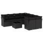 vidaXL Set de sofás de jardín 8 piezas y cojines ratán sintético negro vidaXL Set de sofás de jardín 8 piezas y cojines ratán sintético negro