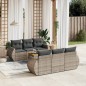 vidaXL Set de sofás de jardín 7 piezas con cojines ratán PE gris vidaXL Set de sofás de jardín 7 piezas con cojines ratán PE gris
