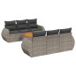 vidaXL Set de sofás de jardín 7 piezas con cojines ratán PE gris vidaXL Set de sofás de jardín 7 piezas con cojines ratán PE gris