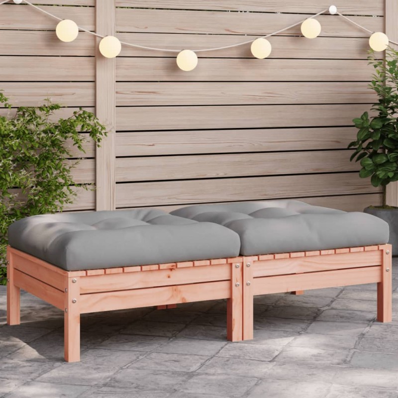 vidaXL Taburetes de jardín con cojines 2 uds madera abeto de Douglas vidaXL Taburetes de jardín con cojines 2 uds madera abeto de Douglas
