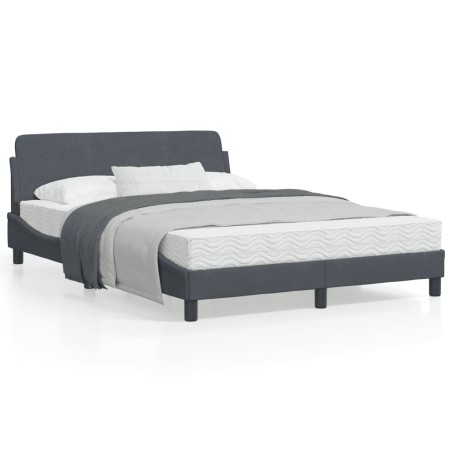 vidaXL Estructura cama con cabecero terciopelo gris oscuro 120x200 cm
