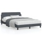 vidaXL Estructura cama con cabecero terciopelo gris oscuro 120x200 cm vidaXL Estructura cama con cabecero terciopelo gris oscuro 120x200 cm