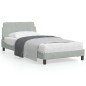 vidaXL Estructura de cama con cabecero terciopelo gris claro 100x200cm vidaXL Estructura de cama con cabecero terciopelo gris claro 100x200cm