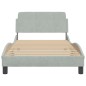 vidaXL Estructura de cama con cabecero terciopelo gris claro 100x200cm vidaXL Estructura de cama con cabecero terciopelo gris claro 100x200cm
