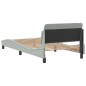 vidaXL Estructura de cama con cabecero terciopelo gris claro 100x200cm vidaXL Estructura de cama con cabecero terciopelo gris claro 100x200cm
