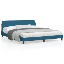 vidaXL Estructura de cama con cabecero terciopelo azul 180x200 cm