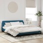 vidaXL Estructura de cama con cabecero terciopelo azul 180x200 cm vidaXL Estructura de cama con cabecero terciopelo azul 180x200 cm