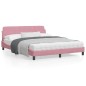 vidaXL Estructura de cama con cabecero de terciopelo rosa 160x200 cm vidaXL Estructura de cama con cabecero de terciopelo rosa 160x200 cm
