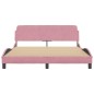 vidaXL Estructura de cama con cabecero de terciopelo rosa 160x200 cm vidaXL Estructura de cama con cabecero de terciopelo rosa 160x200 cm