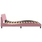 vidaXL Estructura de cama con cabecero de terciopelo rosa 160x200 cm vidaXL Estructura de cama con cabecero de terciopelo rosa 160x200 cm